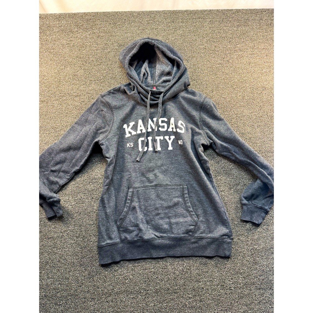 District Made Kansas City Graphic Gray Fleece Pullover Hoodie Size M